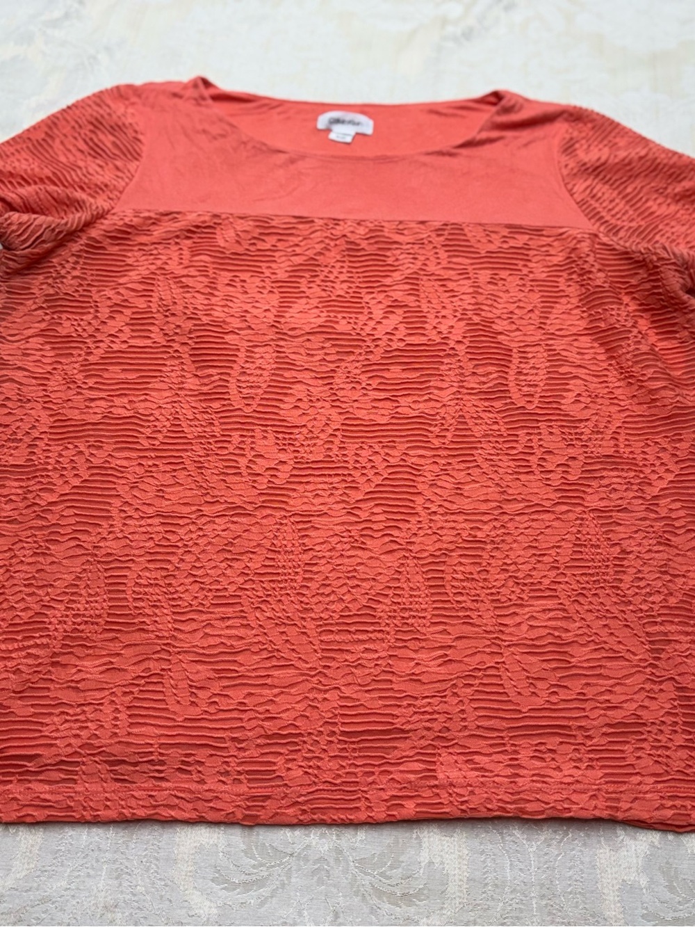 Calvin Klein Coral Textured Short Sleeve Tee